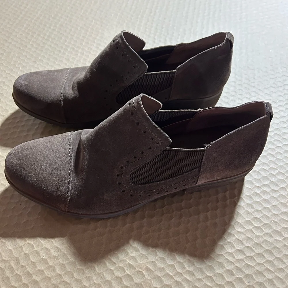 Kork-Ease Brown Suede Ankle Booties